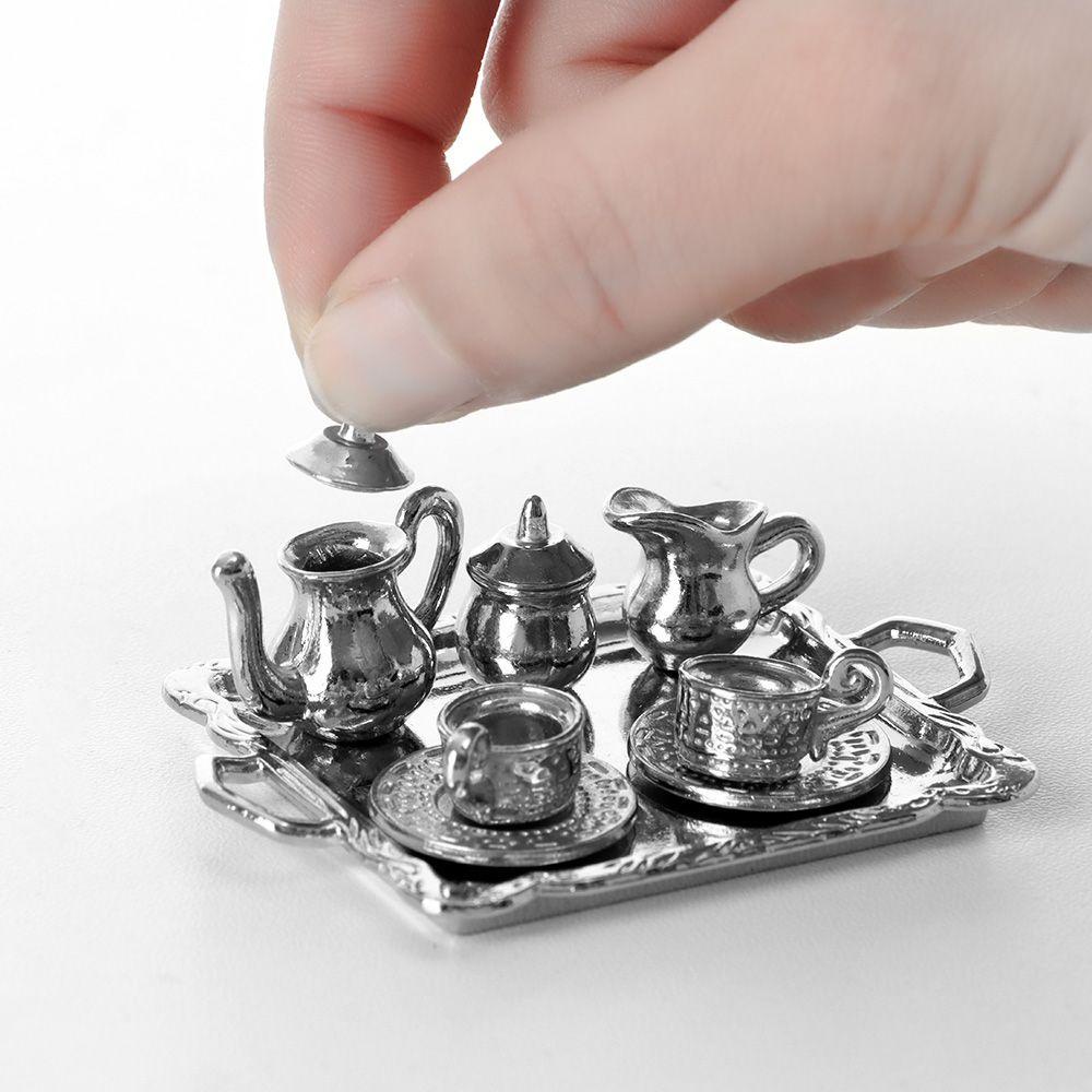 1 Bộ Ấm Tách Uống Trà Mini Tỉ Lệ 1: 12 Cho Nhà Búp Bê