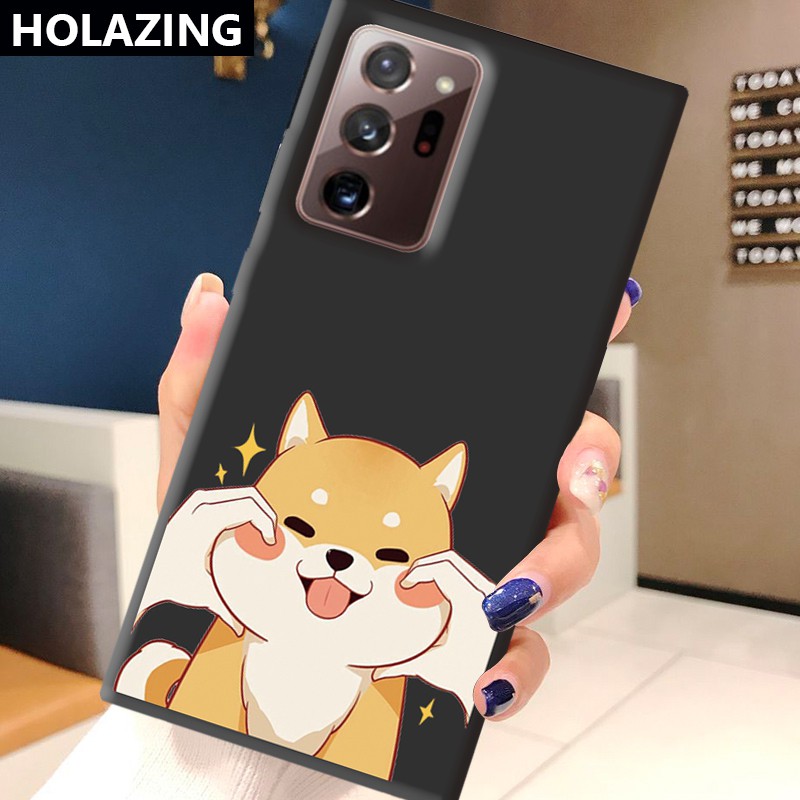 Samsung Galaxy S21 Ultra S8 Plus S10E S10 5G Note 20 10 Plus 9 8 Candy Color Phone Cases Cute Shiba Inu Soft Silicone Cover