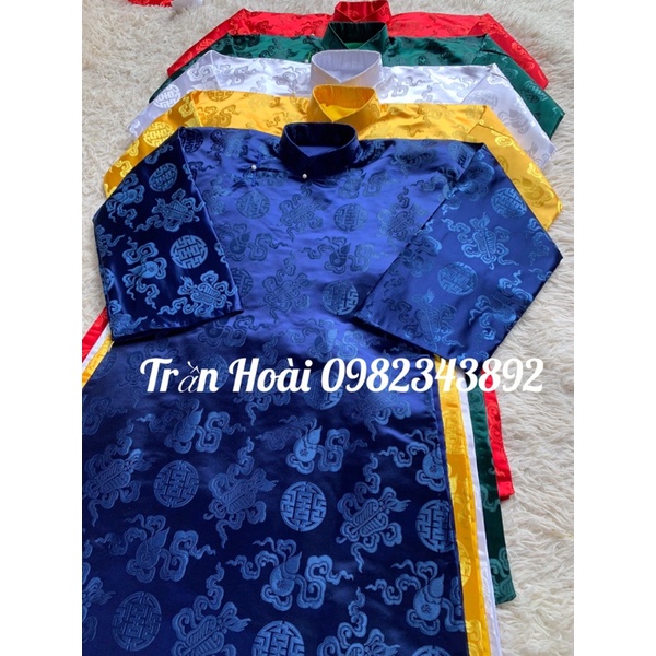Khăn áo hầu đồng - áo ngũ vị tôn quan gâm trơn chữ thọ