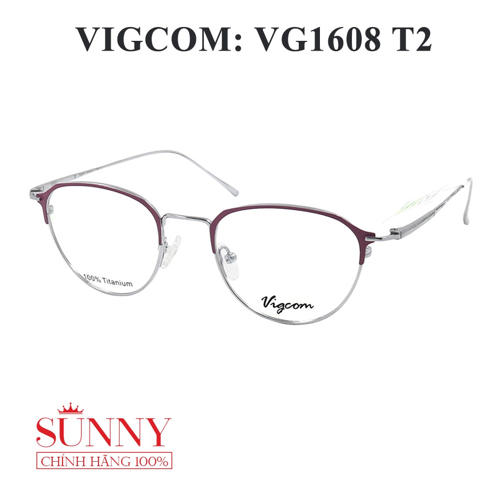 Gọng kính thời trang Vigcom VG1608 kim loại chính hãng, thiết kế dễ đeo bảo vệ mắt