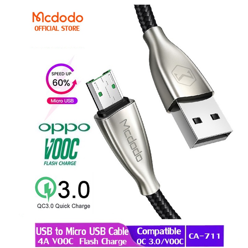 MCDODO Cáp Sạc Micro USB / 5A Type-C OPPO VOOC 4A Cho Điện Thoại Huawei xiaomi r7 r9 r11s r15 CA-542/591