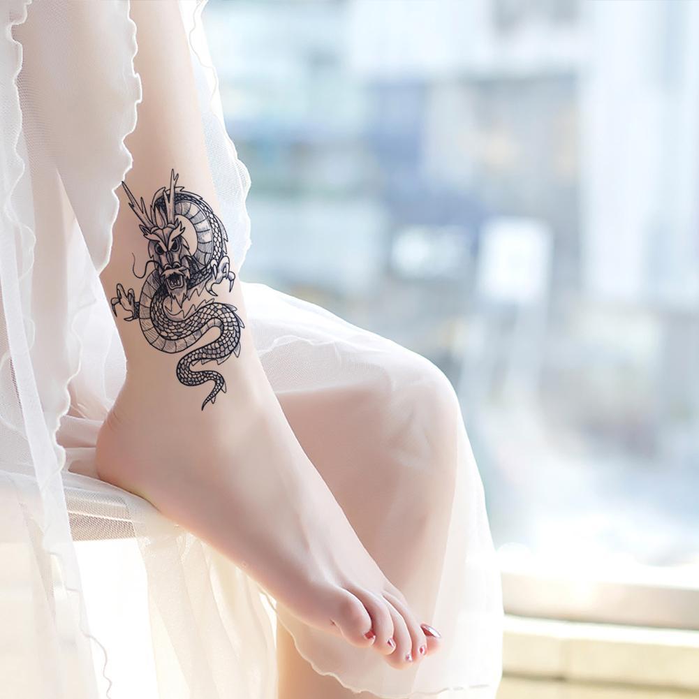 [Hàng mới về] Hình Xăm Dán Cánh Tay S7D2 Họa Tiết Rồng Và Hoa Chống Thấm Nước Lâu Trôi | BigBuy360 - bigbuy360.vn