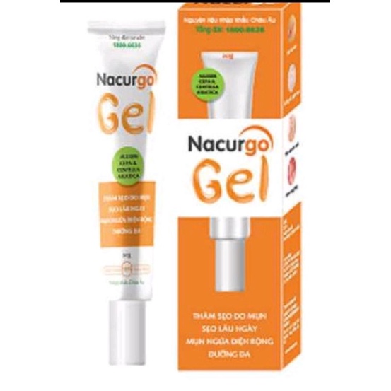 Gel ngừa sẹo Mụn, Thâm sẹo do Mụn và Mụn ngừa diện rộng : Nacurgo Gel ( 20g)