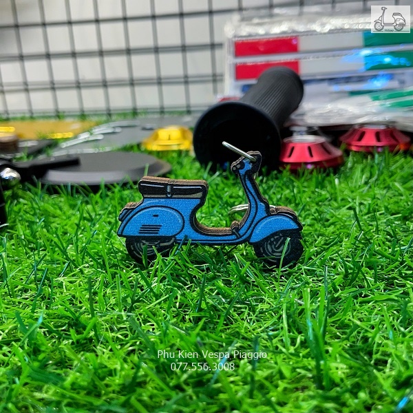 Móc Khóa Hình Xe Vespa 3D 2D Bằng Gỗ Cao Cấp