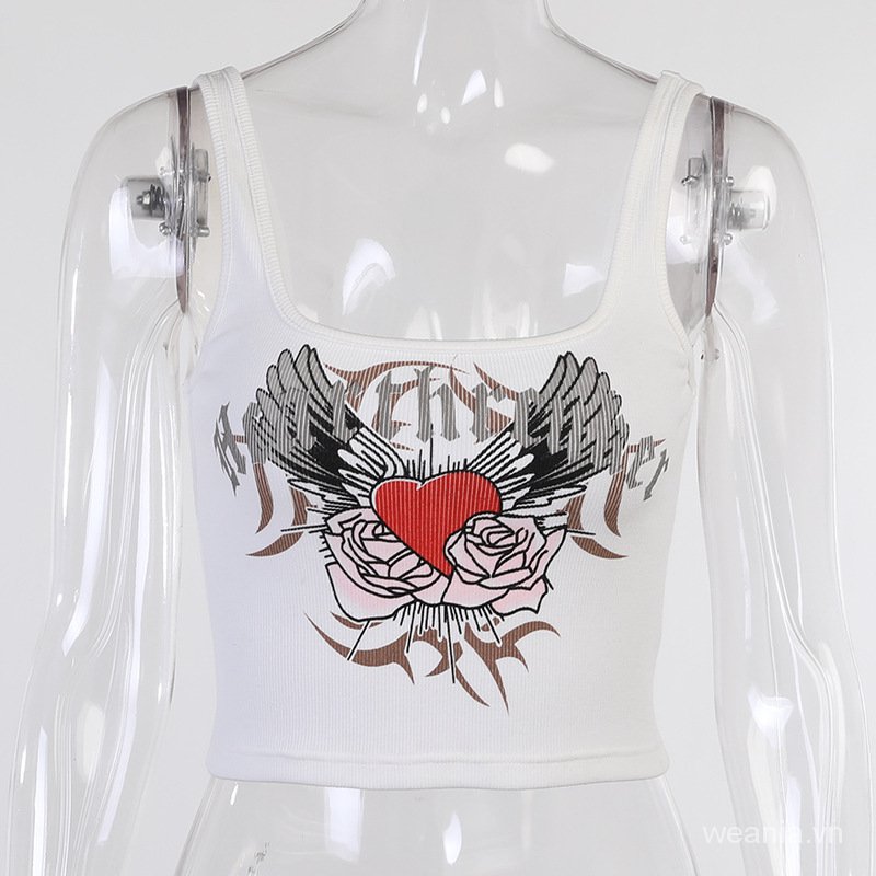 Áo Thun love print Crop Top Bdz2