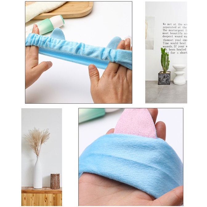Băng đô rửa mặt tai mèo cute chất nhung mịn màng xinh đẹp cài tóc