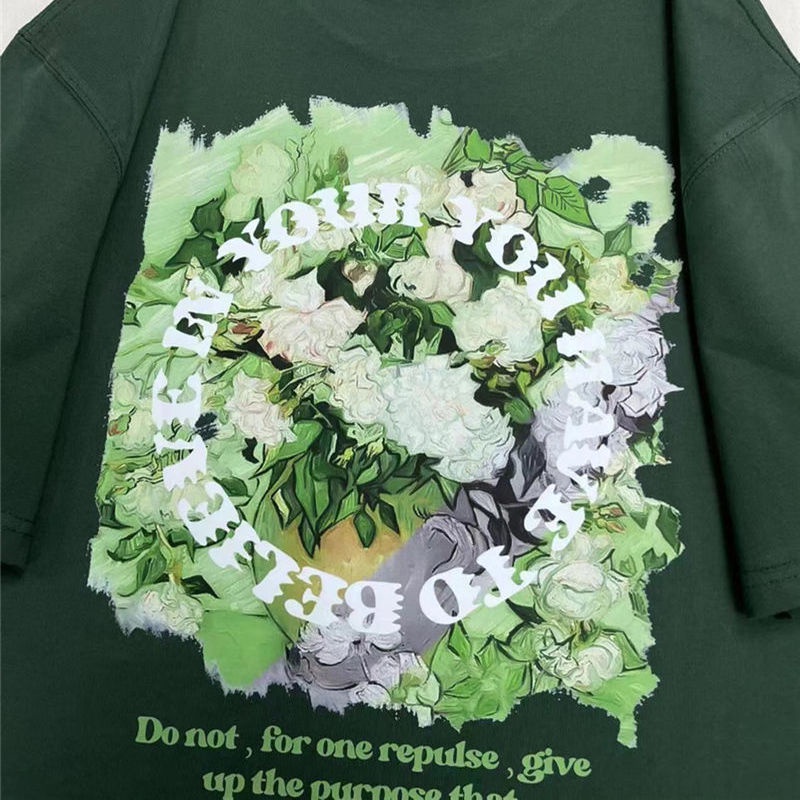 Áo Thun Tay Ngắn In Hình Tranh Sơn Dầu Phong Cách Pháp Cổ Điển Thời Trang Mùa Hè Hàng Mới Dành Cho Cặp Đôi