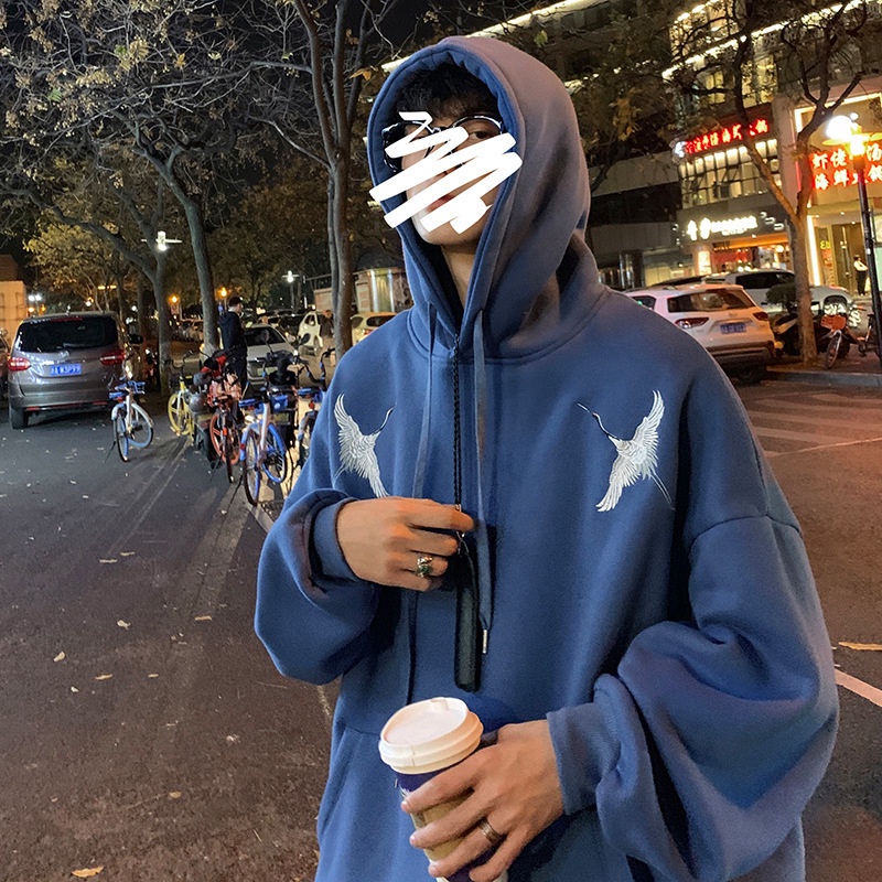 Áo khoác hoodie tay dài dáng rộng thời trang cá tính cho nam Tf1