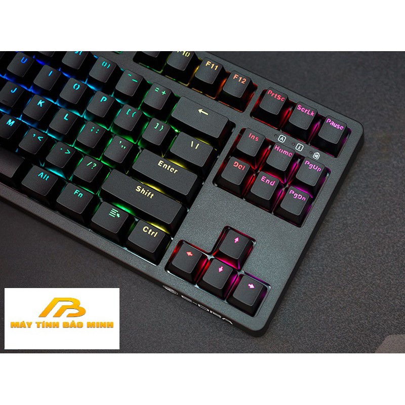 Bàn Phím Cơ E-DRA EK387 Led Rainbow Huano Switch - Dây Cáp Type C Cực Chất - Chính Hãng BH 2 Năm