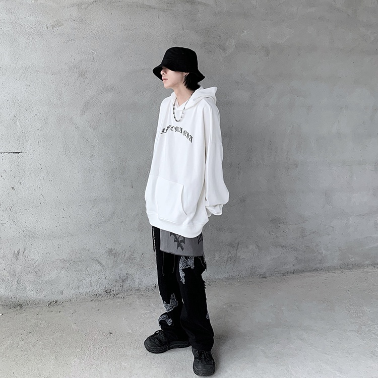 Áo hoodie dáng rộng in họa tiết chữ cái phong cách Hàn Quốc thời trang cá tính