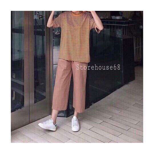 Quần culottes kaki ống suông Thái | BigBuy360 - bigbuy360.vn