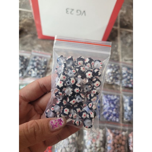 Gói 50 chiếc Cúc bọc vải hình nấm 0,9cm.Giao đơn từ 50k