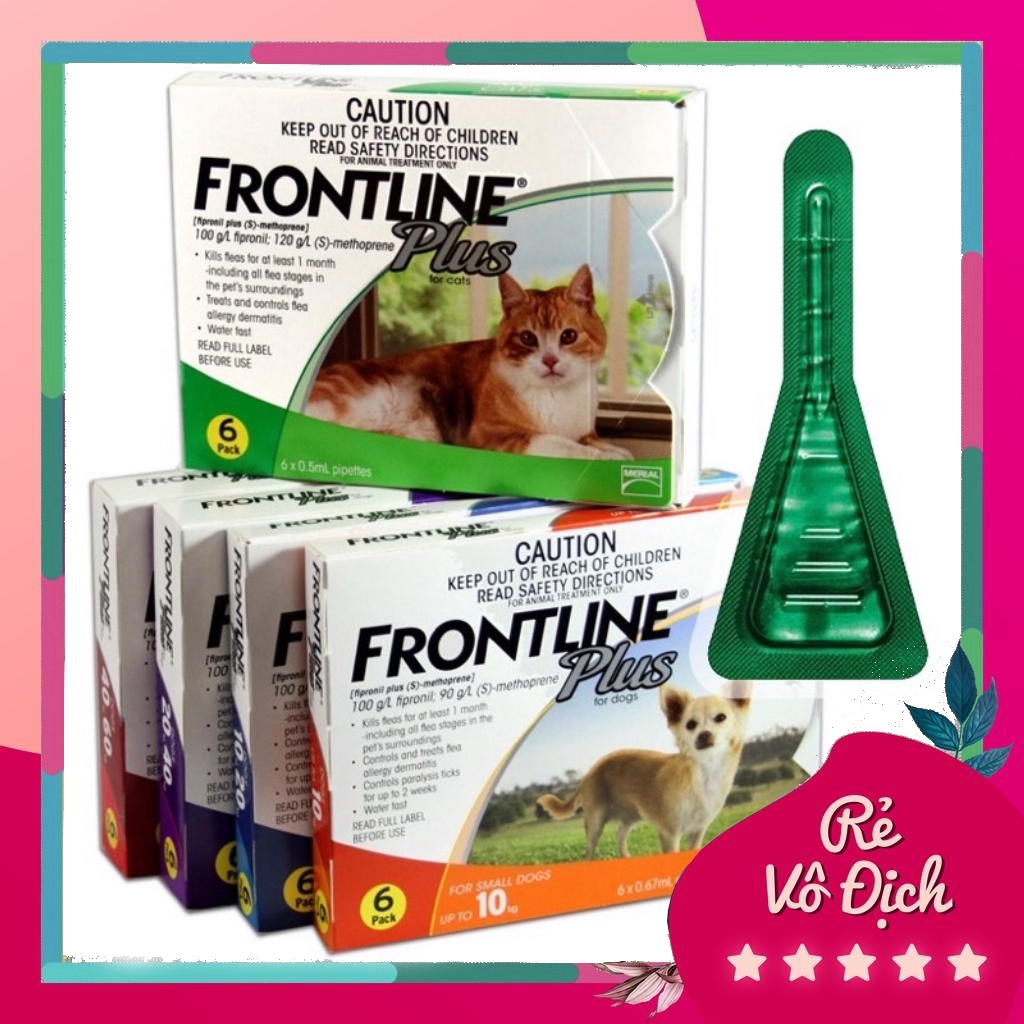 [ 1 Tuýp giá rẻ ] Nhỏ gáy trị ve, rận,bọ chét cho mèo và chó dưới 10kg Frontline Plus chính hãng Pháp