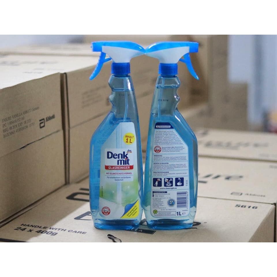 Nước lau kính DENKMIT sạch bóng 1L [nhập Đức chính hàng]