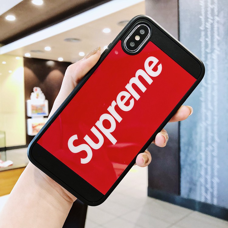 Ốp Supreme đỏ đen cho iPhone ( bán kèm dây đeo giá rẻ )