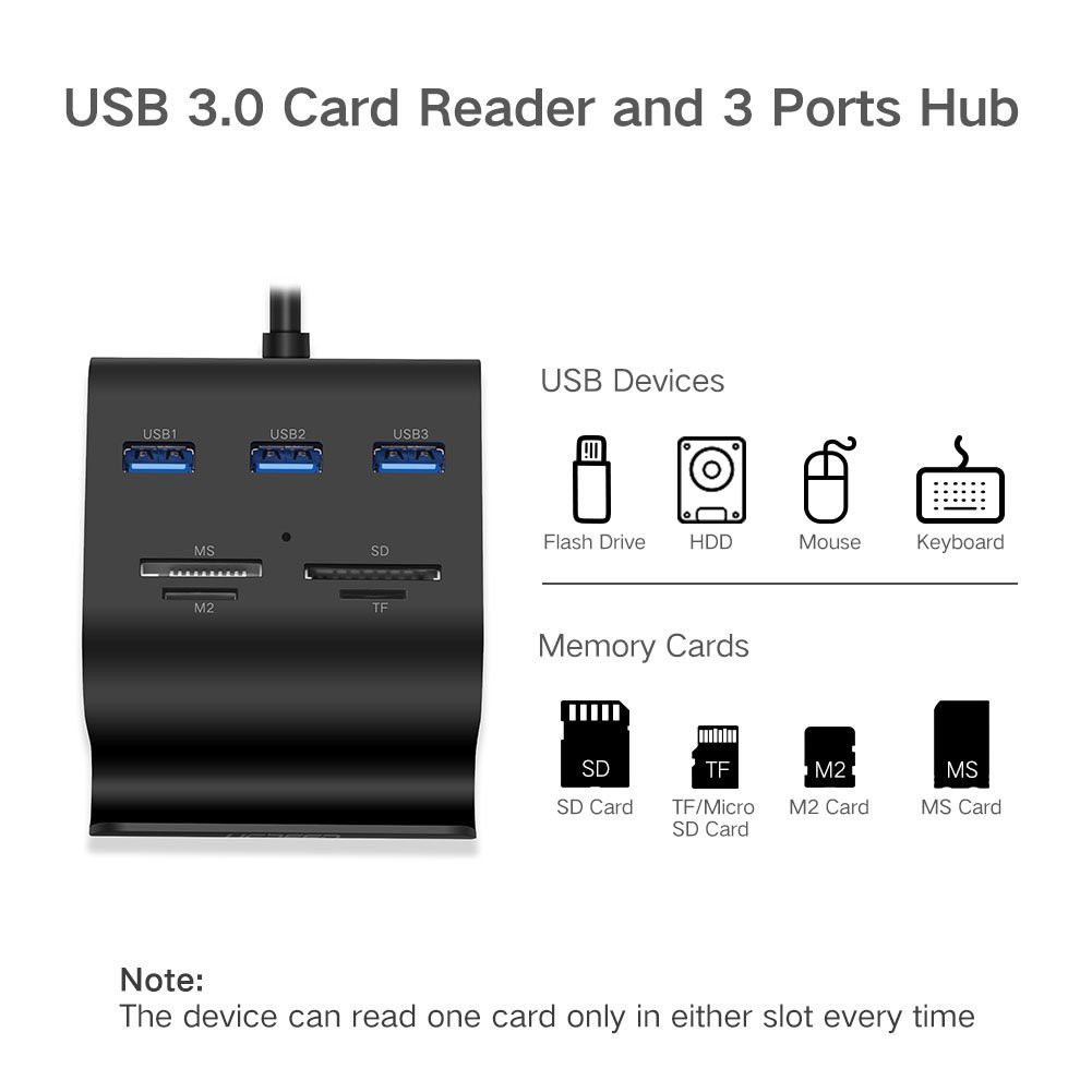 Đầu đọc thẻ nhớ TF có 3 cổng USB 3.0 chất lượng cao