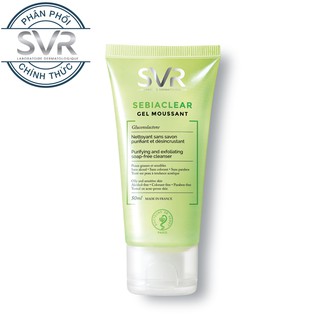 Sữa rửa mặt tẩy tế bào da chết da mụn SVR sebiaclear gel moussant