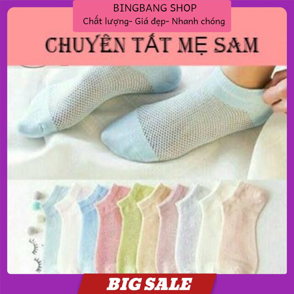 TẤT lưới thông hơi MUJI nữ XUẤT NHẬT Lố 10 đôi đủ màu