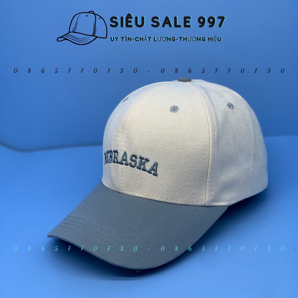 MŨ LƯỠI TRAI NEBRASKA PHỐI MÀU THÊU MŨ KẾT NHUNG SIÊU ĐẸP THỜI TRANG HOT