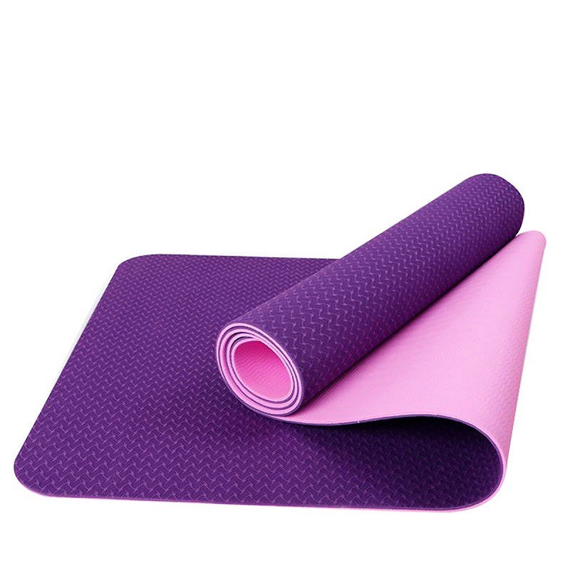 Thảm tập gym yoga chống trượt cao cấp lót thể dục tại nhà tpe 2 lớp 6mm bảo hành 12 tháng