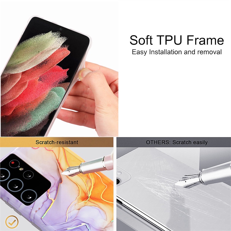 Ốp Điện Thoại TPU Mềm Chống Sốc Họa Tiết Đá Hoa Cương Cho Samsung S22 Ultra S21 Plus Note 20 Ultra S20