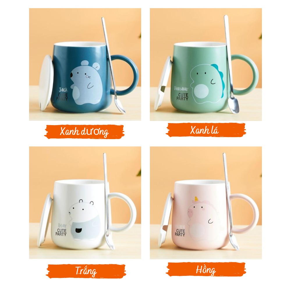 [Mã LIFESPIKE19 giảm 10% đơn 99K] Ly Cốc Sứ Cute Chất Lượng Cao Đáng Yêu 400ml Có Nắp | BigBuy360 - bigbuy360.vn