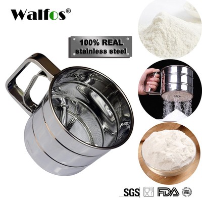 WALFOS Thực Phẩm Lưới Thép Không Gỉ Lọc Bột Đóng Băng Shaker Dụng Cụ Nướng Bánh