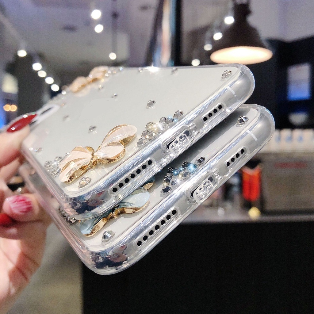 Ốp Điện Thoại Cứng Viền Mềm Trang Trí Hình Hoa Bướm Cho Samsung Galaxy S21 Plus S22 5G S20 FE S10 Note 20 Ultra Note 10