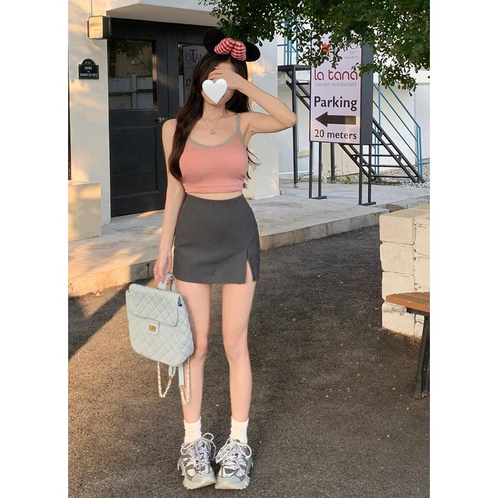 Bộ Quần Áo Thể Thao Giả Hai Mảnh Dáng Ôm Ngắn Thời Trang Mùa Hè 63765