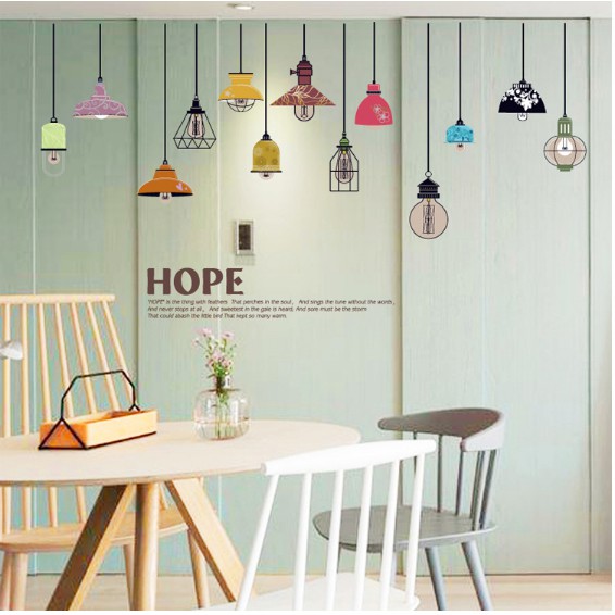 Decal trang trí bóng đèn dây HOPE ( 13 bóng )
