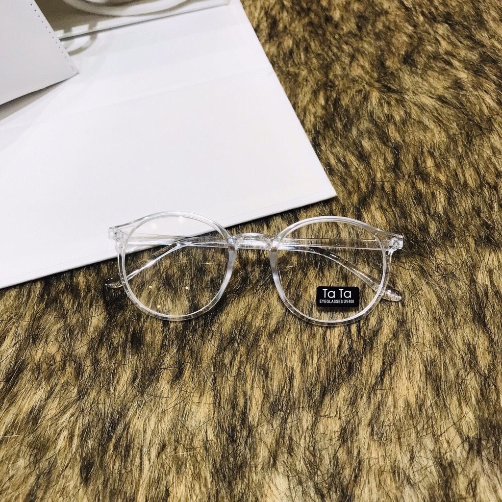 Kính giả cận thời trang nam nữ chống tia UV gọng tròn mắt mèo cute phong cách Ulzzang đẹp giá rẻ ABICA 055