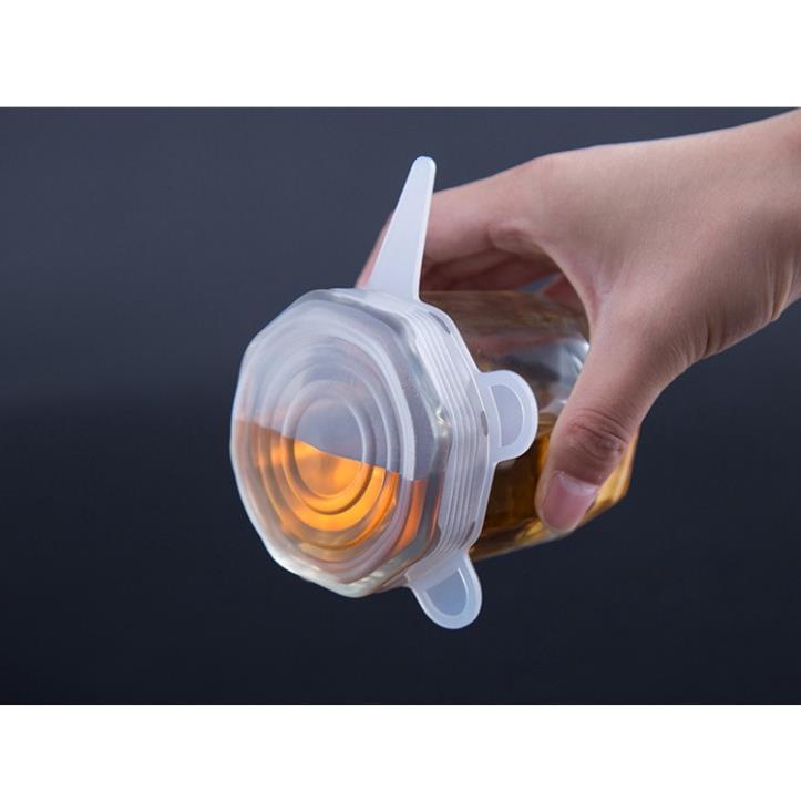 Bộ 6 Miếng Silicone Bọc Thực Phẩm Nắp Đậy Màng Silicon Bảo Quản Thức Ăn