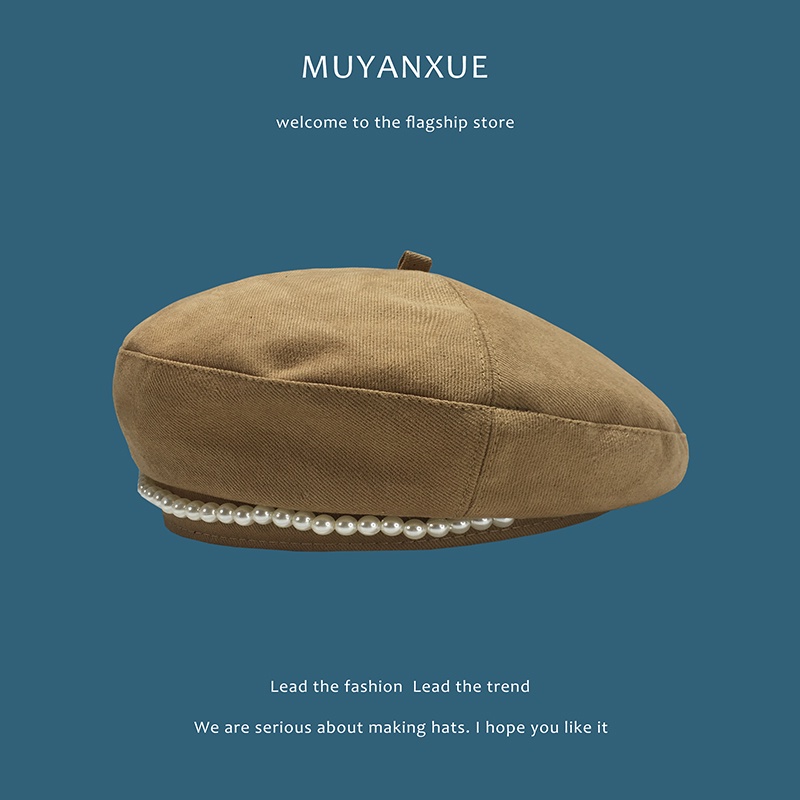 Mũ nồi đính ngọc trai giả phong cách Hàn Quốc thời trang nữ