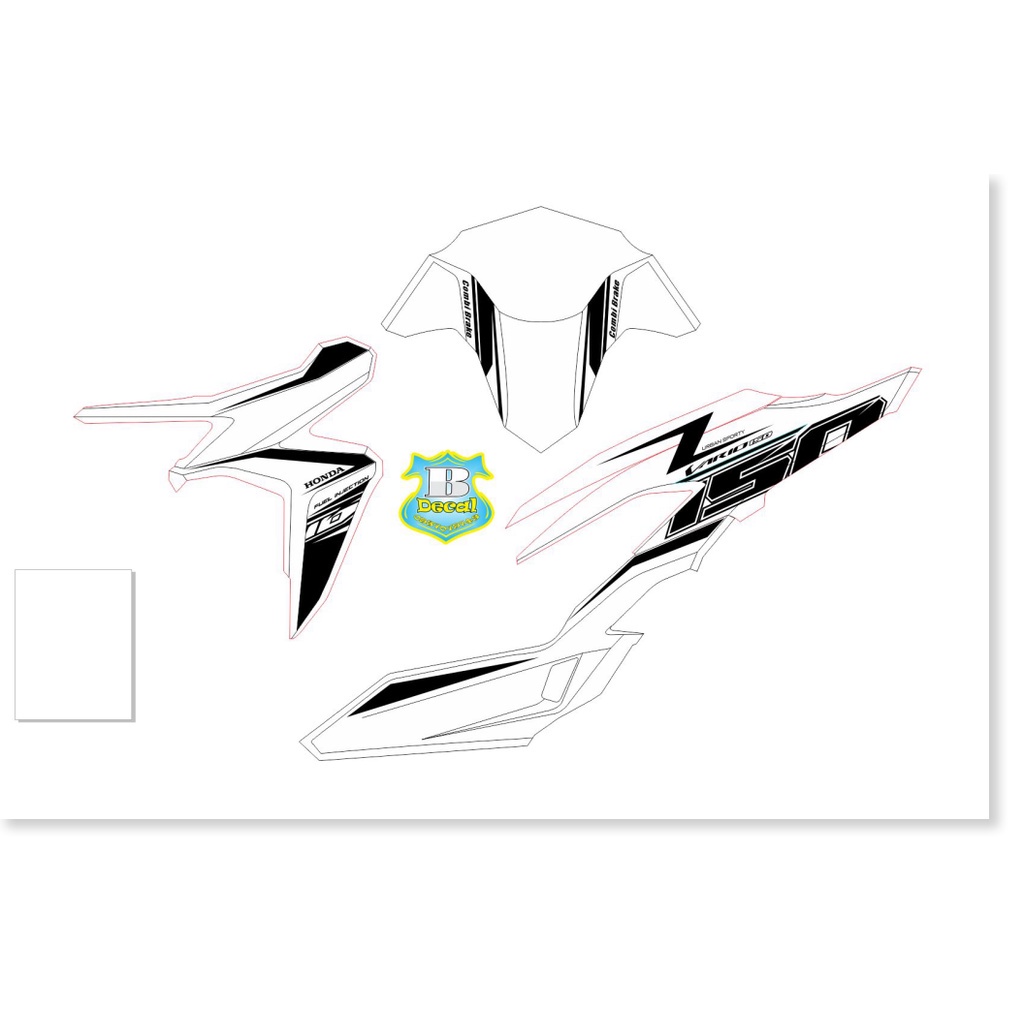 ( Quí khách vui lòng mang ra tiệm cho thợ dán ) Tem vario 150 in decal trong ( ko đen )