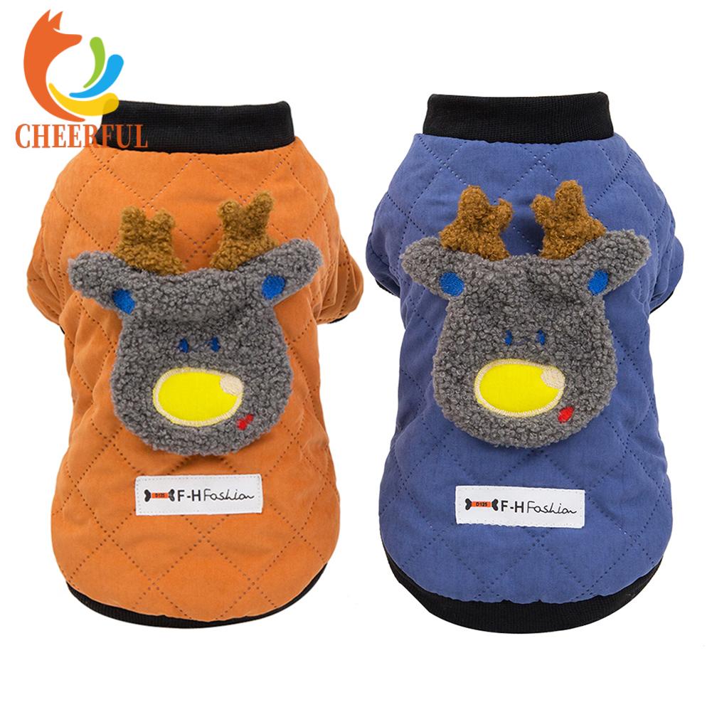 Áo Khoác Cotton Mềm Mại Hình Hươu Dễ Thương Thời Trang Cho Thú Cưng