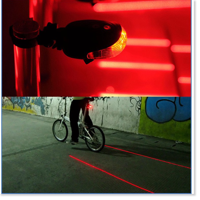 Đèn xe  💯 GIÁ VỐN]    Đèn hậu xe đạp cảnh báo, Đèn hậu xe đạp thể thao giá rẻ, Đèn hậu xe đạp laser 3408