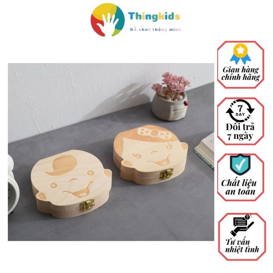 Hộp đựng răng sữa bằng gỗ thông cho bé yêu - Thingkids