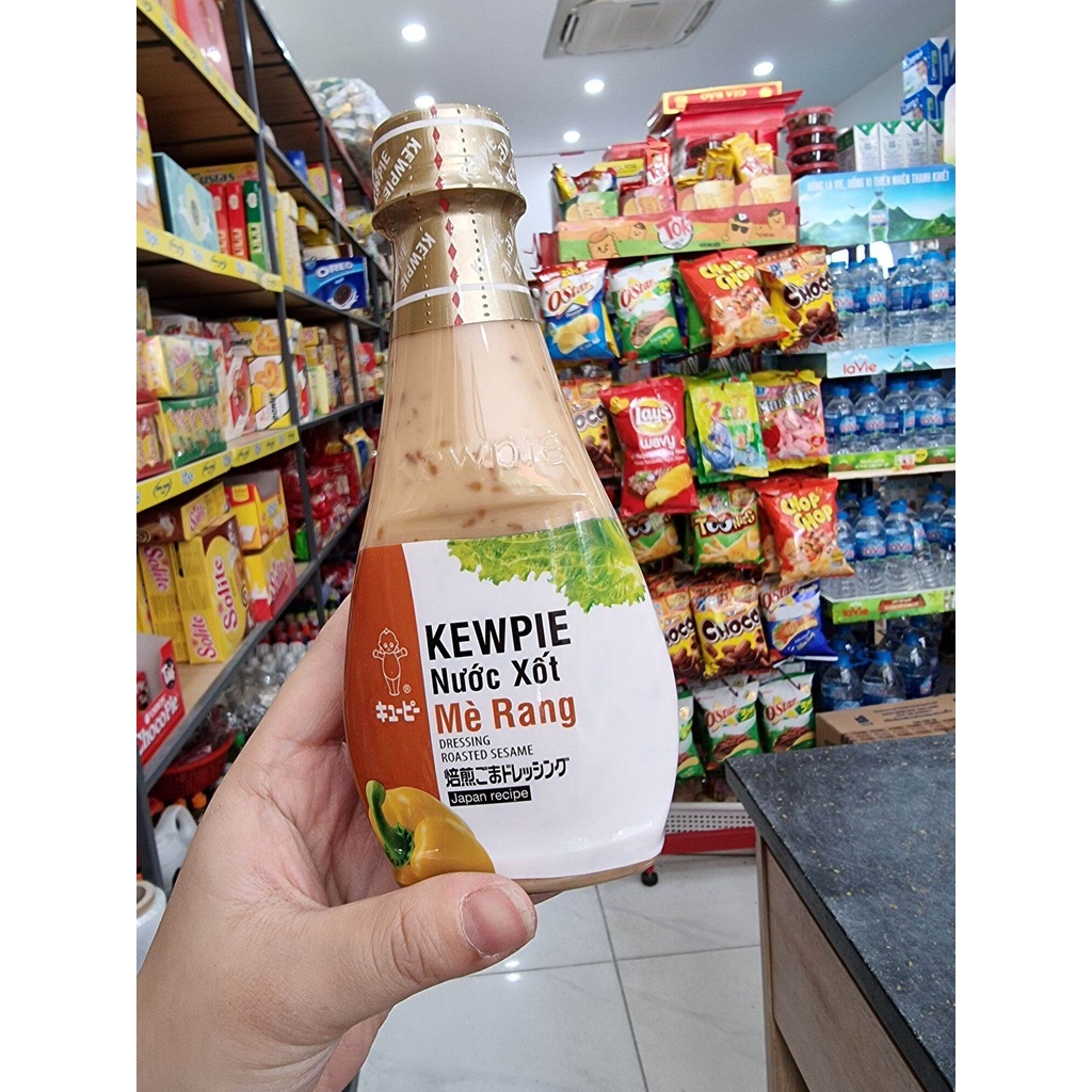 COMBO 3 CHAI NƯỚC XỐT MÈ RANG KEWPIE CAM KẾT CHÍNH HÃNG ( chai 210ml ) - ăn kem rong nho, rau salad