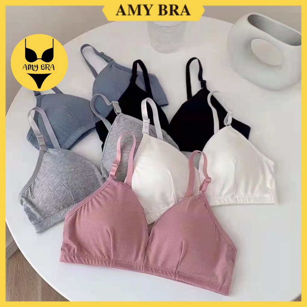 Áo Ngực Cotton Mềm Mịn - Áo Lót Nữ Không Gọng Freesize - Bra Nữ Mút Mỏng AMYBRA B038