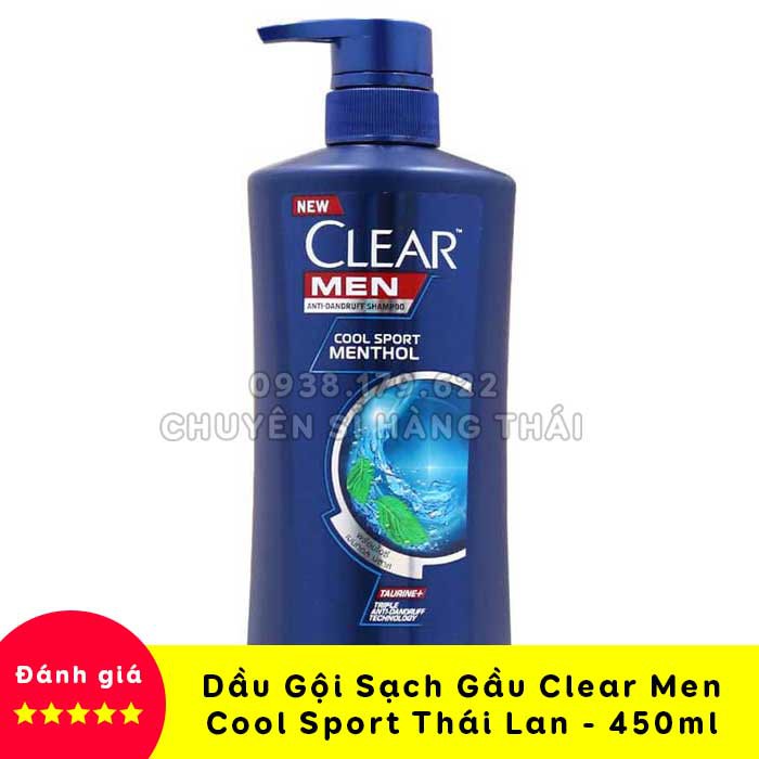 【NEW】Dầu Gội Trị Gàu Clear Men Cool Sport Hương Bạc Hà Thái Lan (450ml)