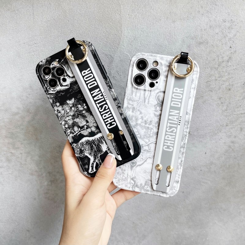Ốp Điện Thoại IMD Họa Tiết Hoa Có Dây Đeo Cho IPhone 12 Pro Max X XS Max XR 8 7 Plus 11 14 Pro Max