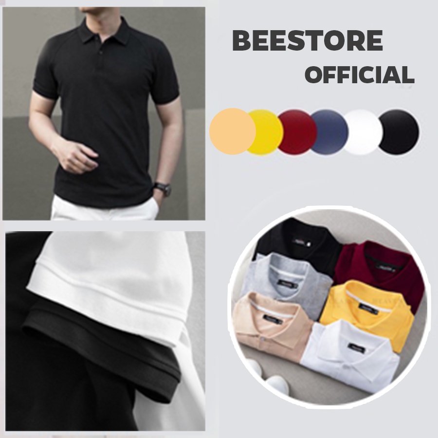 Áo Polo nam vải Cotton cá sấu cao cấp dày dặn co giãn 4 chiều chuẩn form áo thun cổ bẻ tay ngắn