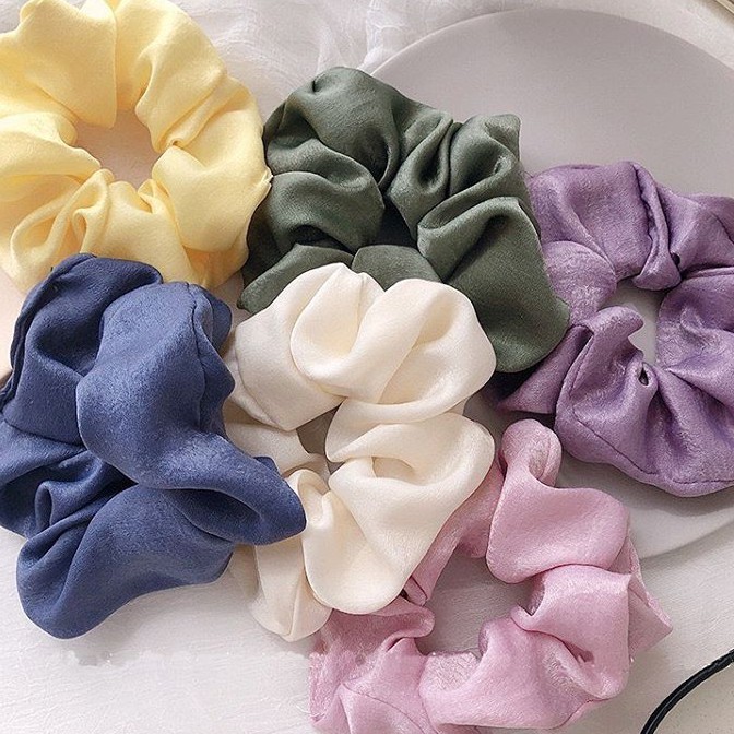 Dây Cột Tóc Scrunchies Mềm Mại Tone Màu Mùa Thu Trang Nhã