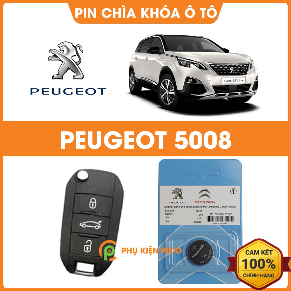 Pin chìa khóa ô tô Peugeot 5008 chính hãng Peugeot sản xuất tại Indonesia 3V