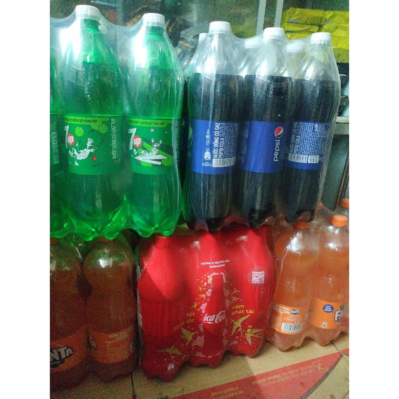 1 Chai Nước Ngọt Có Ga/ Nước Giải Khát Có Ga Đủ Vị 1.5 Lít,  1L