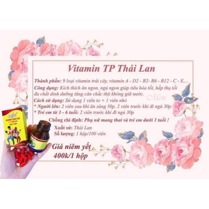 [Hàng chuẩn] Vitamin tăng cân TP (Tăng 3-5 kg)