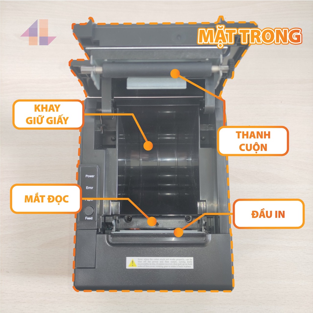 Máy in bill qua điện thoại K80 USB/LAN,in giấy in bill có keo, đơn livestream TPOS,chotdon, Sapo, KiotViet, Sổ bán hàng