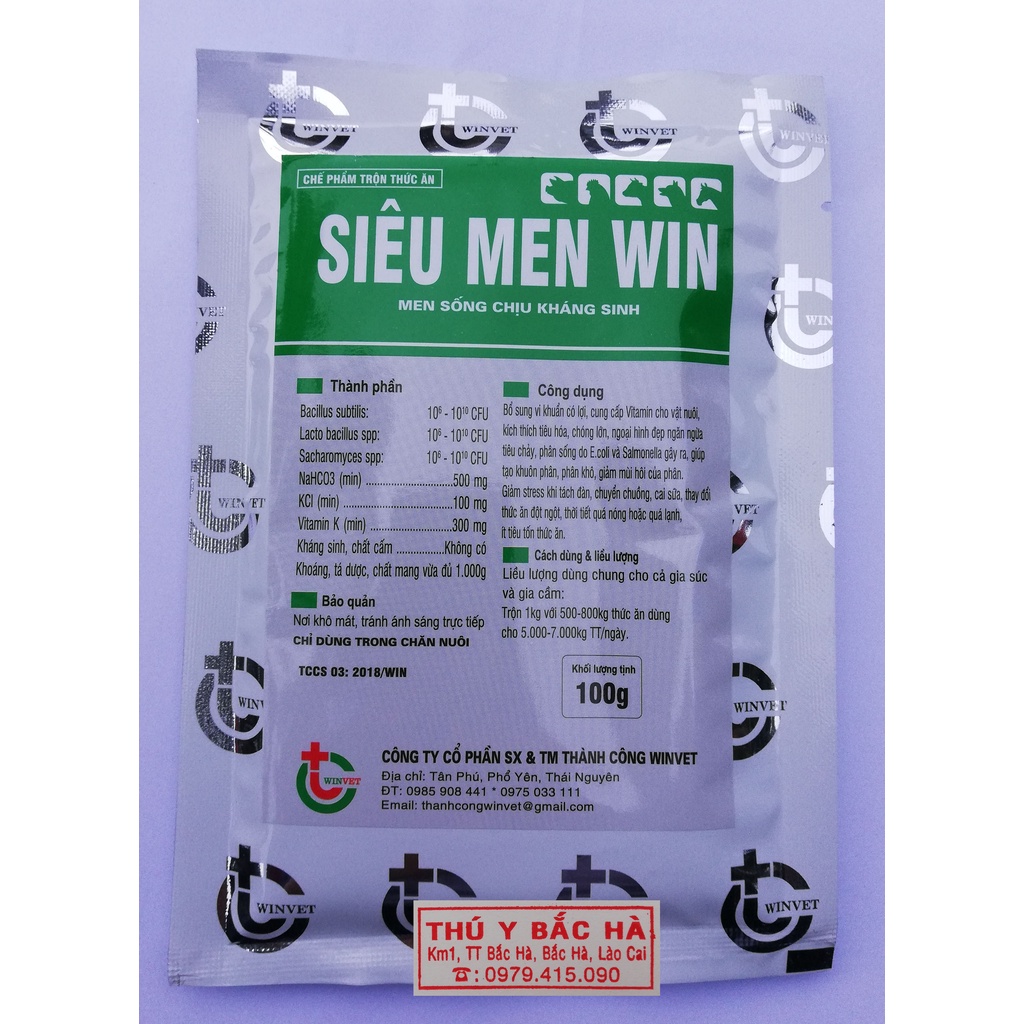 1kg SIÊU MEN WIN Men sống chịu kháng sinh