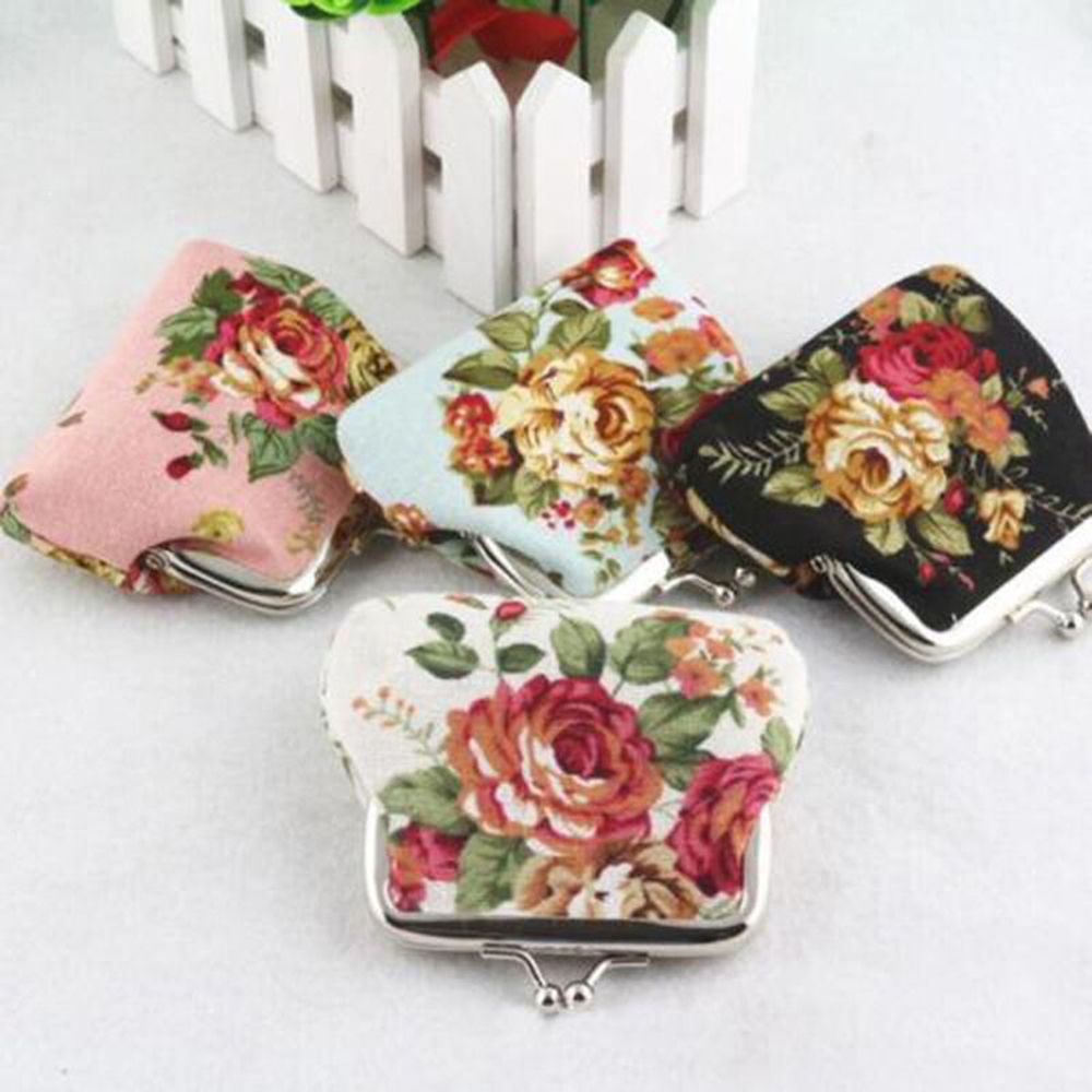 Ví cầm tay mini in họa tiết hoa phong cách cổ điển thời trang cho nữ