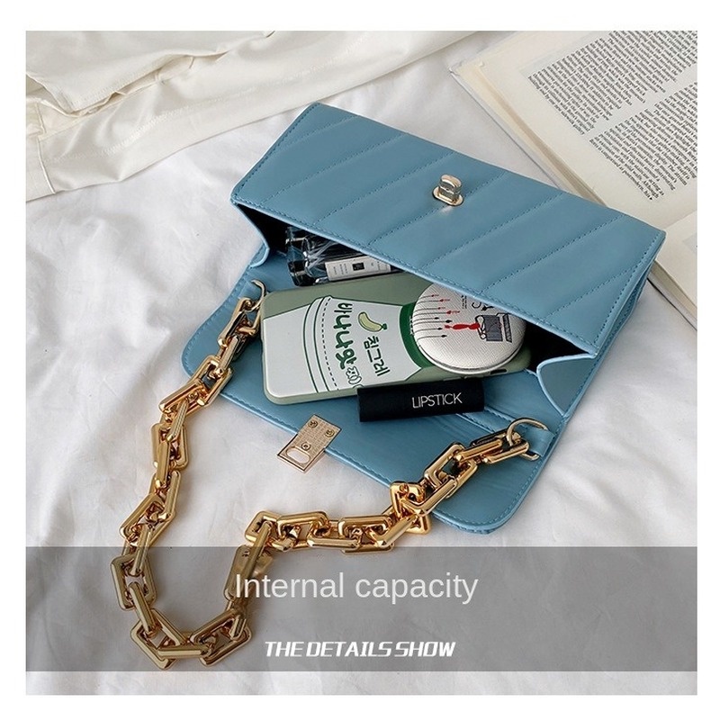 Túi Xách Đeo Vai Hình Vuông Nhỏ Có Dây Xích Đeo Vai Phong Cách Pháp Gylb368